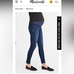 Madewell Skinny Maternity Jeans in Hayes Wash Lightly Worn Size 28